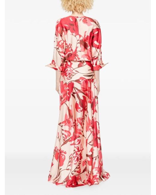 La Petite Robe Di Chiara Boni Red Floral-Print Maxi Dress