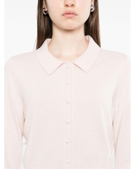 N.Peal Cashmere Pink Long-Sleeve Cashmere Cardigan