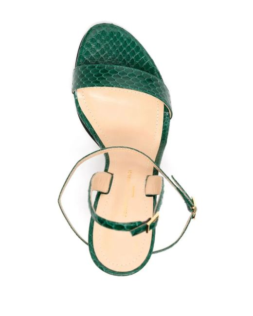 JENNIFER CHAMANDI Green Tommaso Leather Sandals
