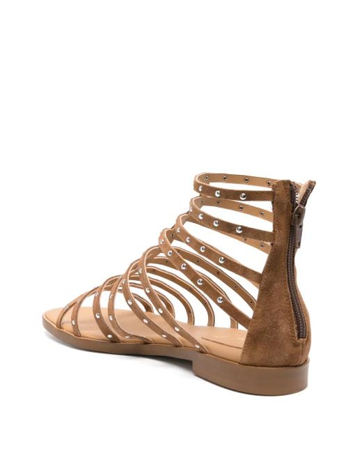 Anna F. Brown Suede Sandals