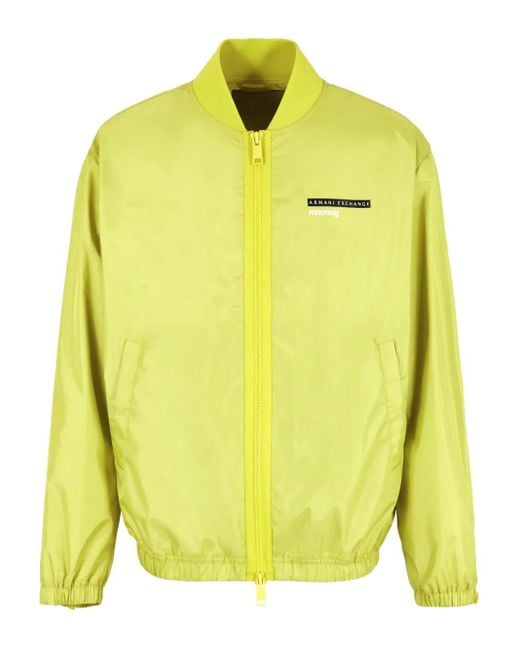 メンズ ARMANI EXCHANGE ジップアップ ボンバージャケット Yellow