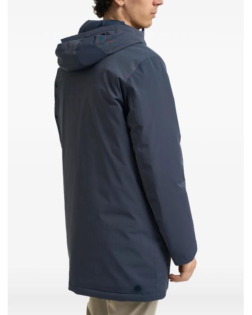 Colmar Blue Hooded Logo-Patch Raincoat for men