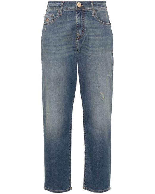 Jacob Cohen Blue Mid-rise Tapered Jeans