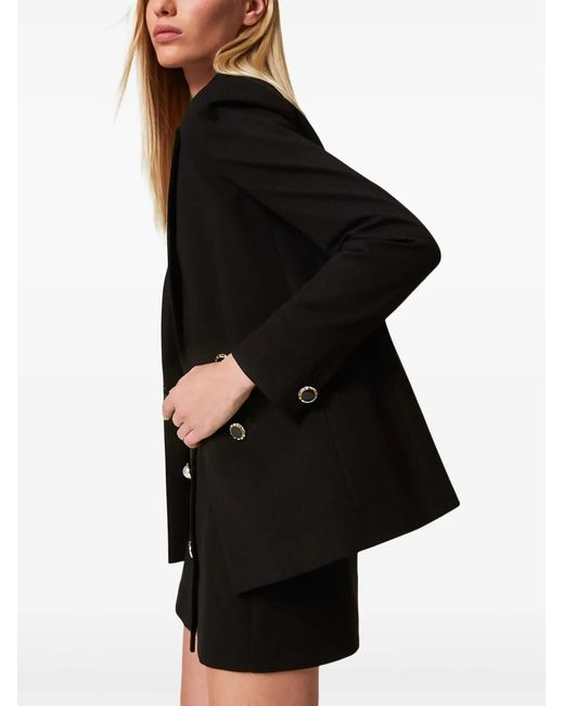 Twinset Black Logo-Buttons Blazer