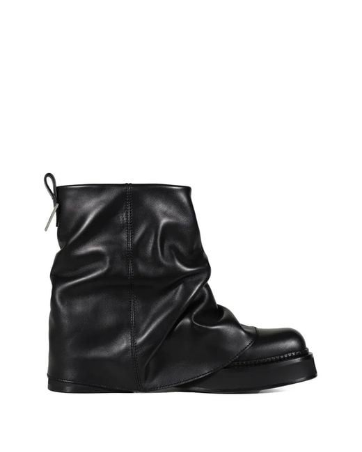 The Attico Black Mini Robin Layered Combat Boots