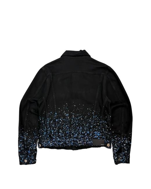 Amiri Black Crystal Painter Trucker Jacket for men
