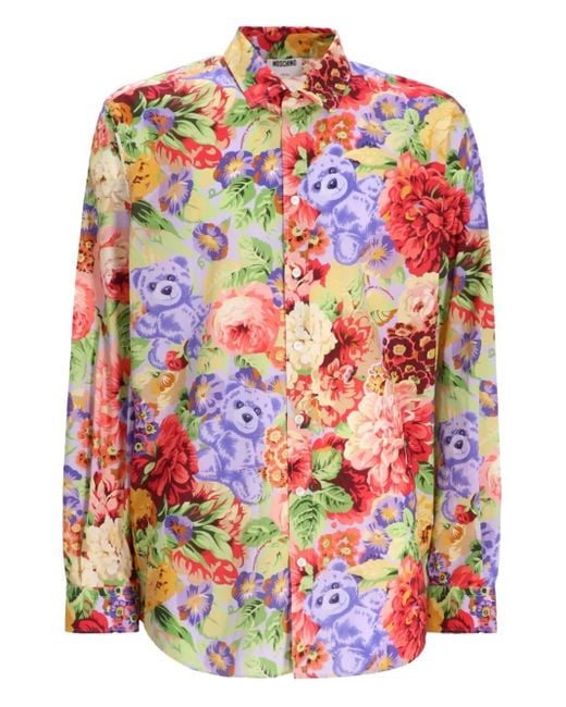 Camicia A Fiori di Moschino in Blue da Uomo