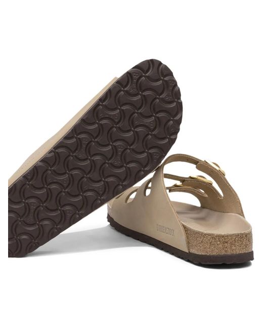 Birkenstock White Florida Buckle-Strap Sandals