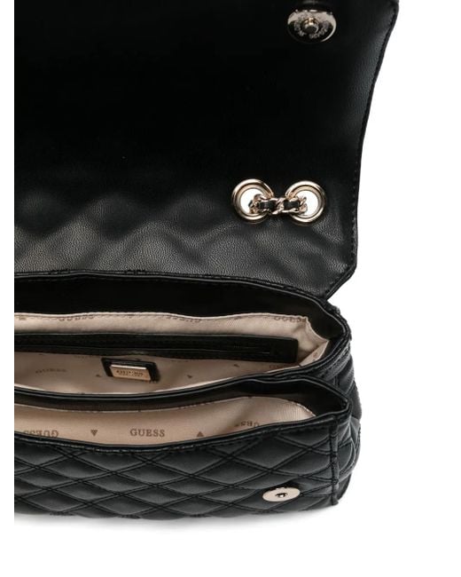Guess Black Schultertasche Mit Logo-Schild