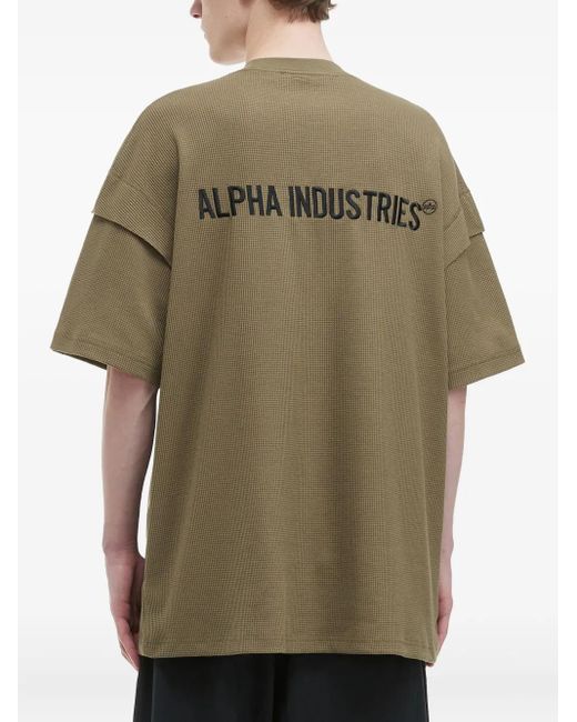 Alpha Industries T-Shirt im Layering-Look in Green für Herren