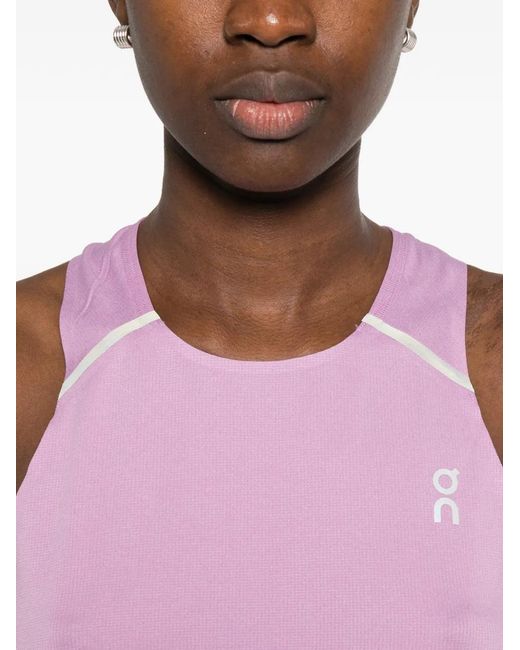 On Shoes Pink Reflective Panel Tank Top