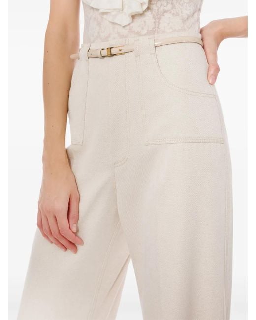 Philosophy Di Lorenzo Serafini White Classic Tailored Pantalone With Straight Leg Cut