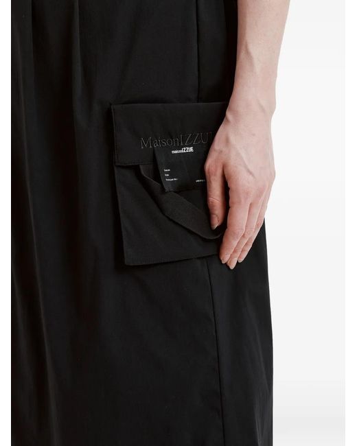 Izzue Black Buckle-Detail Skirt