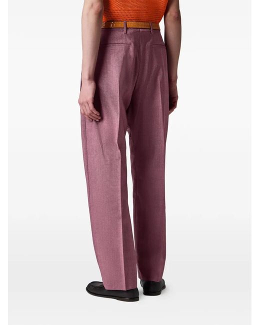 Paul Smith Purple Relaxed-Fit Pleated Tailored Trousers for men