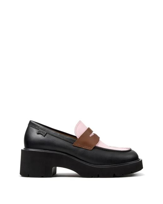 Camper Black Milah Twins Leather Loafers