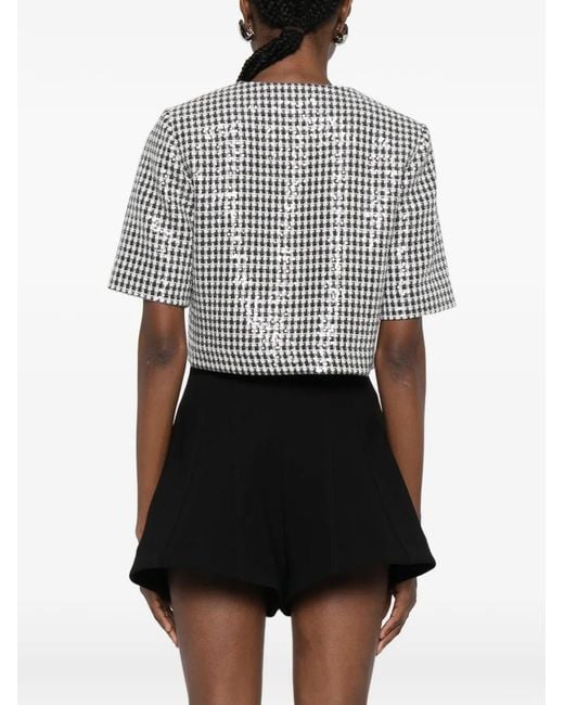 Top Con Motivo Pied-De-Poule di Sandro in Gray