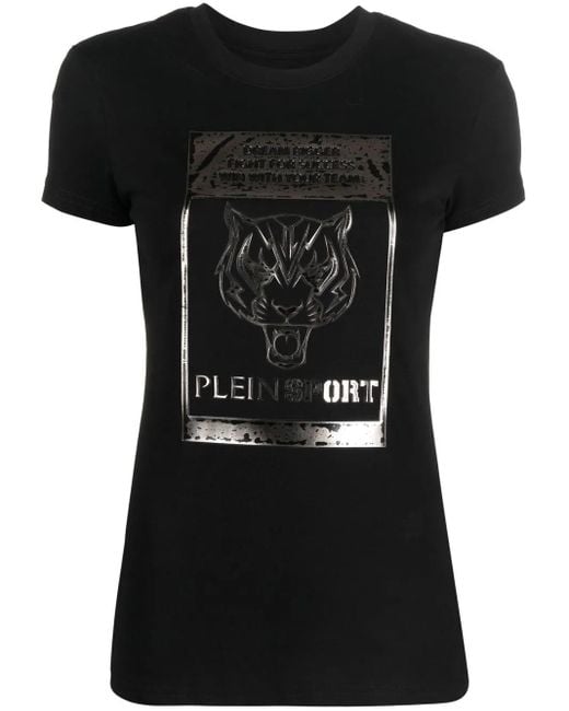 Philipp Plein Black Sexy Pure-Fit Tiger T-Shirt