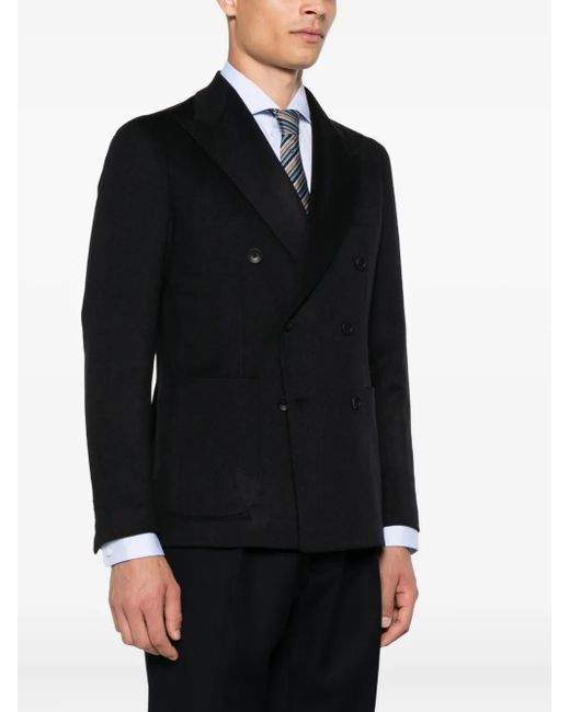 Tagliatore Black Double-Breasted Jacket for men
