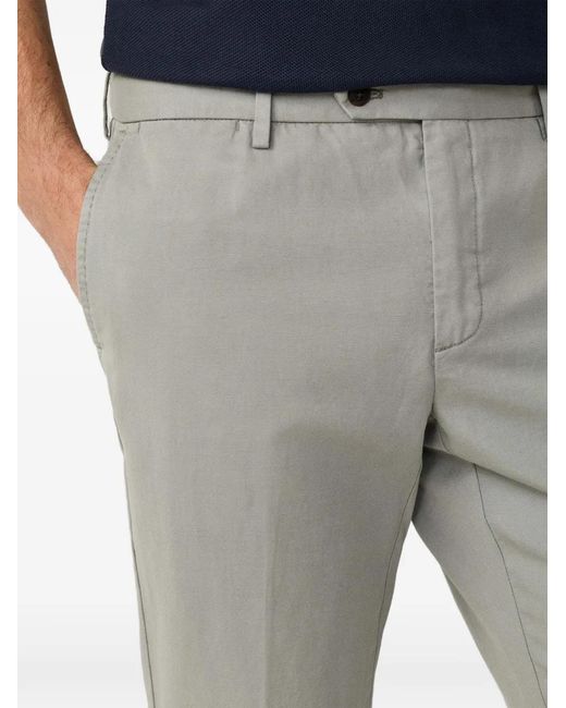 Hackett Gray Kensington Slim-Fit Linen Chinos for men