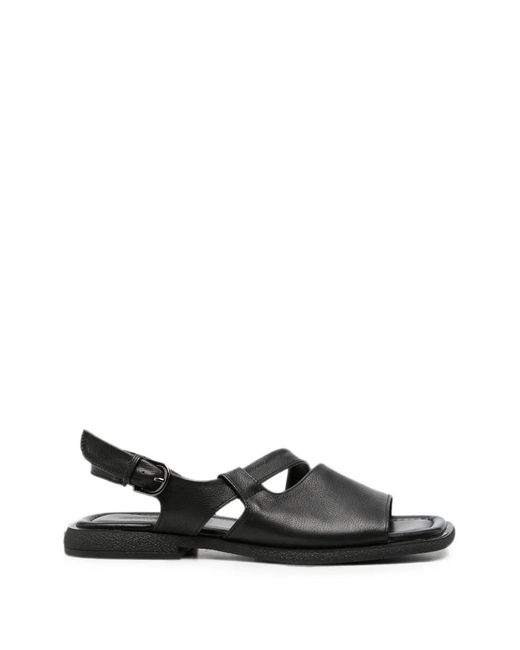 SERGIO MORETTI FIRENZE White Buckle-Fastening Leather Sandals