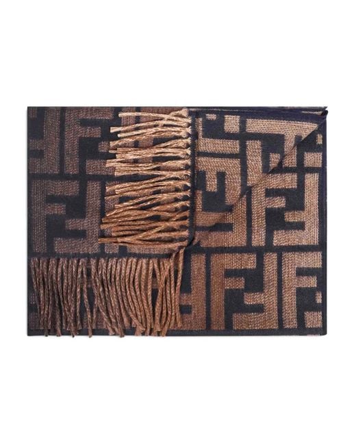 Fendi Brown Gradient Jacquard Scarf for men