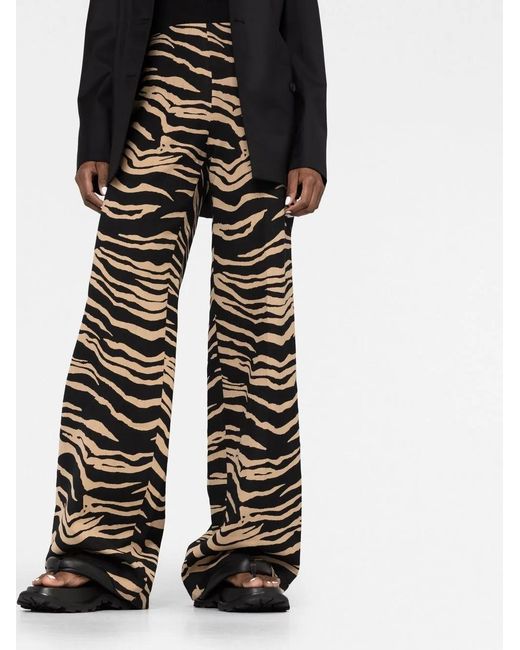 Stella McCartney Black High-Waisted Contrasting Colour Trousers