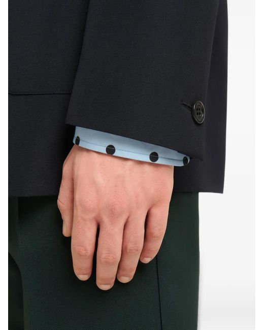 Marni Blue Single-Breasted Patch-Pocket Blazer for men