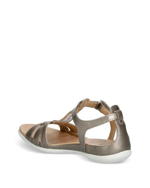 Ecco Natural Sandales Flash En Cuir Métallisé