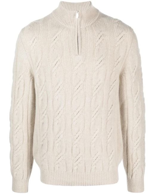 Fedeli Grob Gestrickter Pullover in White für Herren
