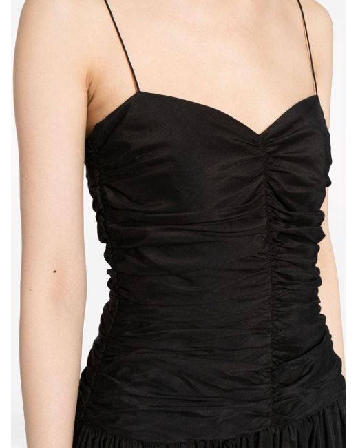Vestido fruncido con cintura caída Matteau de color Black