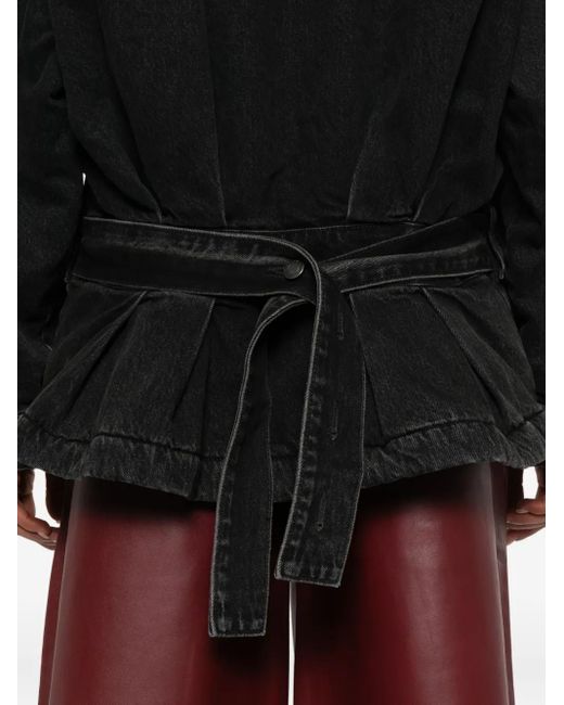 Haikure Black Zip-Front Denim Jacket