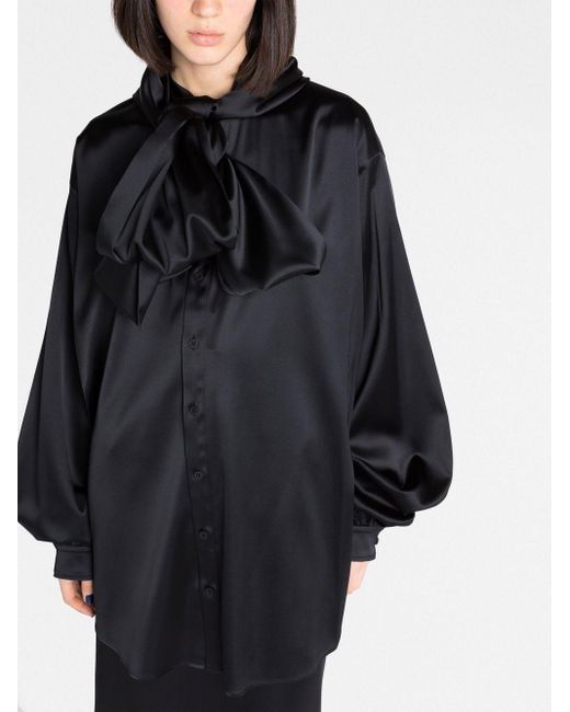 Blusa con fiocco di Balenciaga in Black