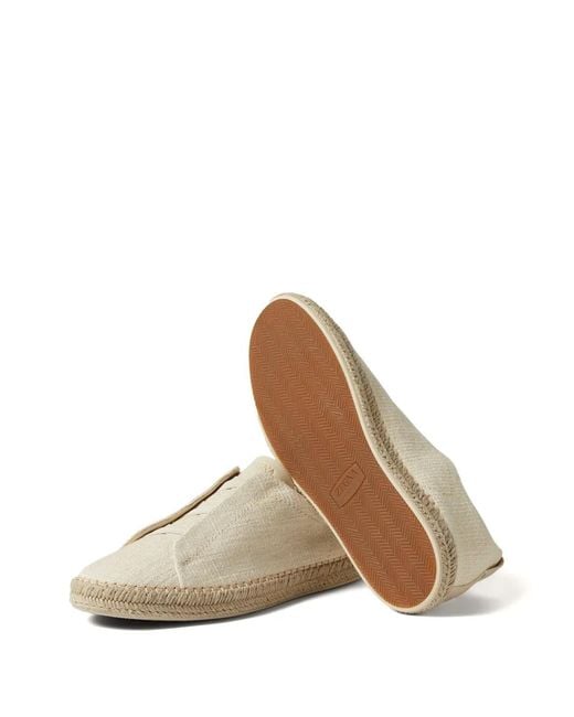 Zegna White Triple Stitch Espadrilles for men