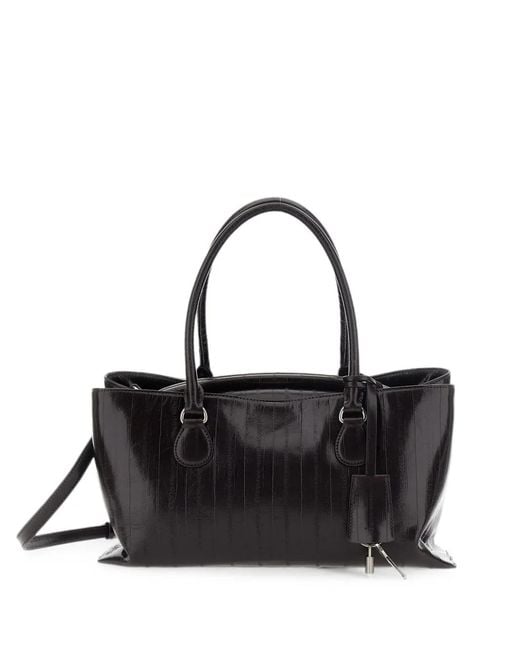 OSOI Black Shell Brot Lizard-Effect Leather Shoulder Bag