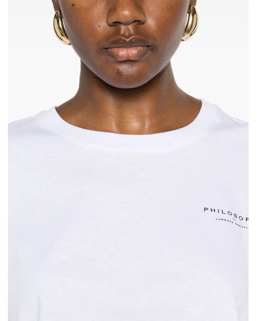 Philosophy Di Lorenzo Serafini White Recycled Organic Jersey T-Shirt Clothing