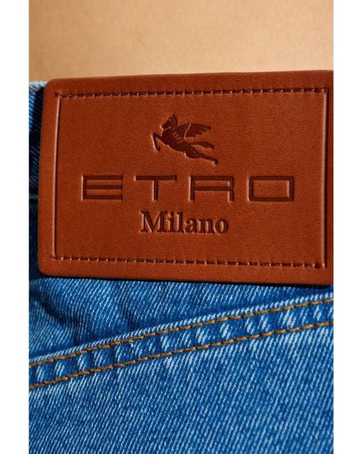 Etro Straight High Waist Jeans in het Blue