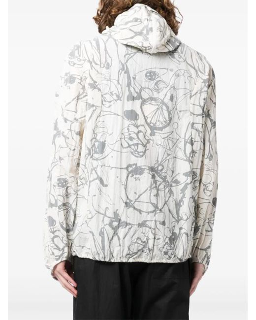 McQ Alexander McQueen White Painterly-Print Lightweight Jacket for men