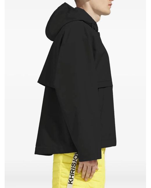 Khrisjoy Black Hooded Drawstring Jacket for men