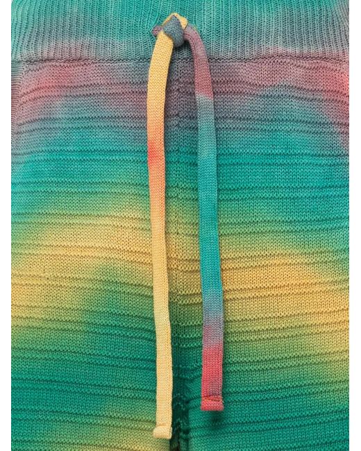 Laneus Green Knitted Drawstring Shorts for men