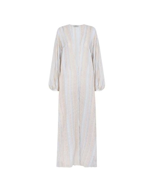 CAYET White Noaf Striped Maxi Tunic