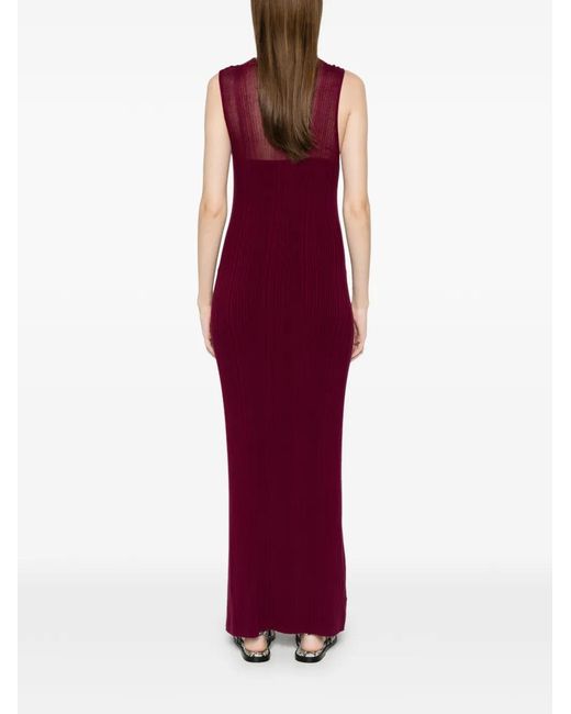Bompard Purple Ribbed Maxi Dress