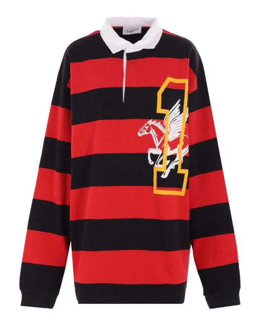 VAQUERA Red Striped Long-Sleeve Polo Shirt