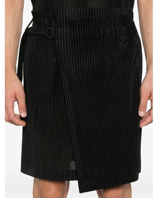 Homme Plissé Issey Miyake Black Pleated Skirt for men