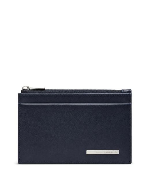 Piquadro Blue Logo-Plaque Leather Cardholder for men