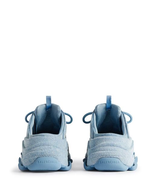 Balenciaga Triple S Denim Sneakers in het Blue voor heren