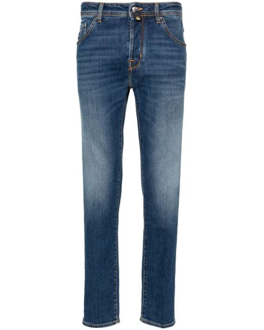 Jacob Cohen Blue Scott Mid-rise Slim-fit Jeans for men