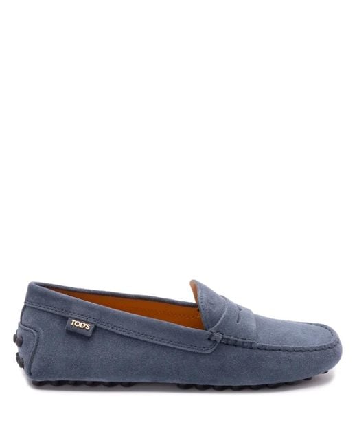 Tod's Blue Suede Gommino Driving Shoes