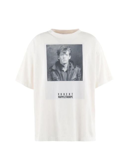 SAINT Mxxxxxx White X Robert Mapplethorpe Portrait-Print T-Shirt for men