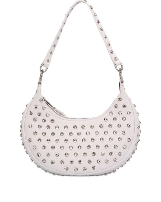 retroféte White Maybelle Crystal-Embellished Shoulder Bag