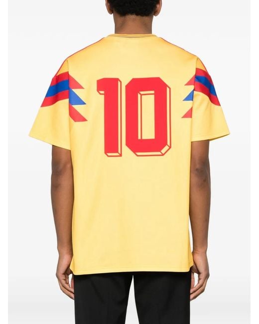 Adidas Yellow T-Shirt With Stripe Detail for men